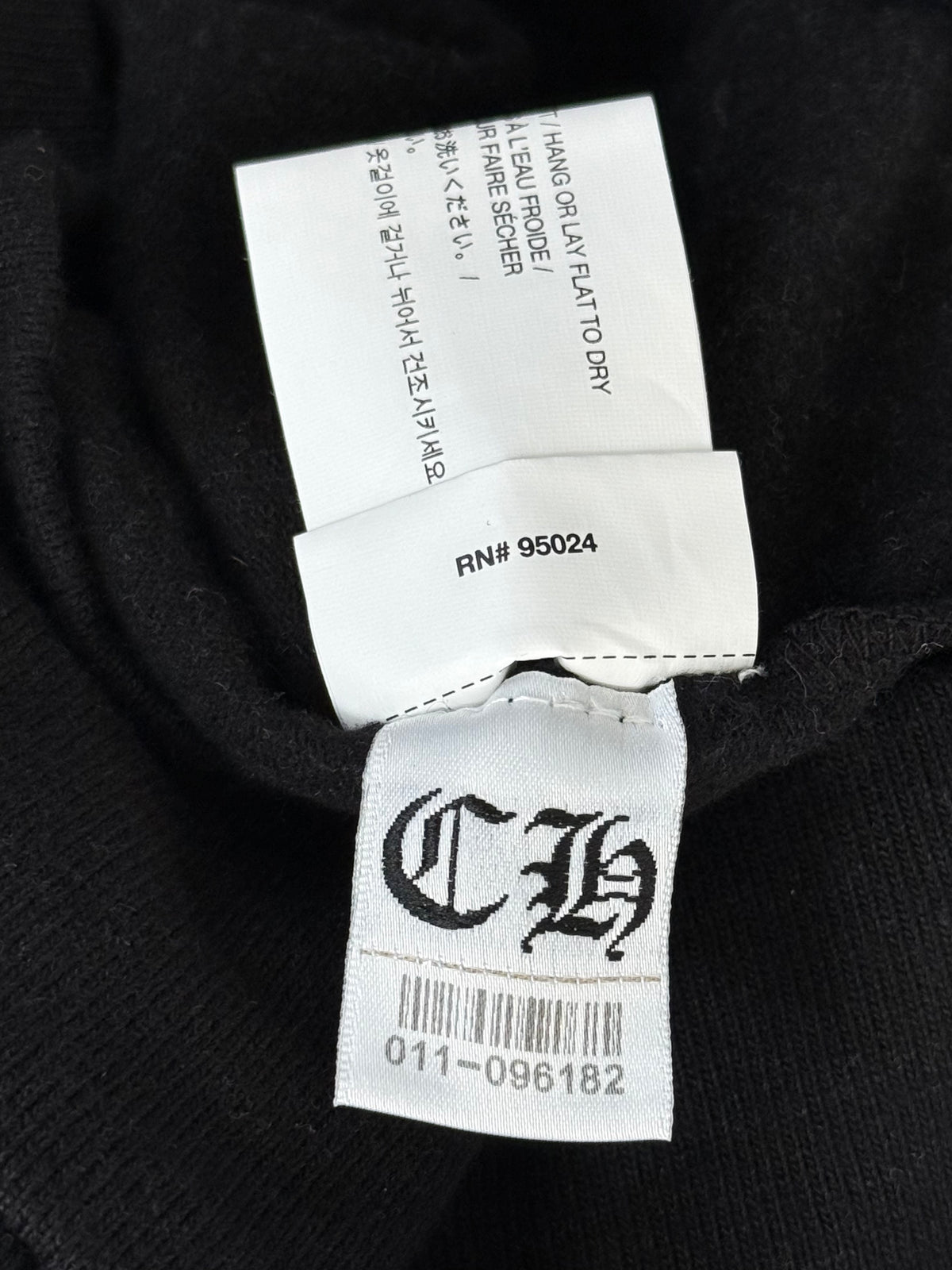 Chrome Hearts Black & White Cross Logo Women's Zip Up Hoodie