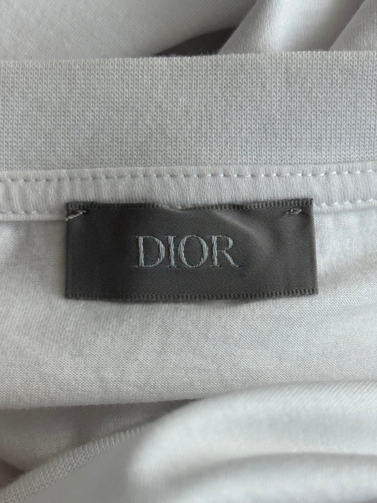 Dior Daniel Arsham White & Blue Eroded Logo T-Shirt