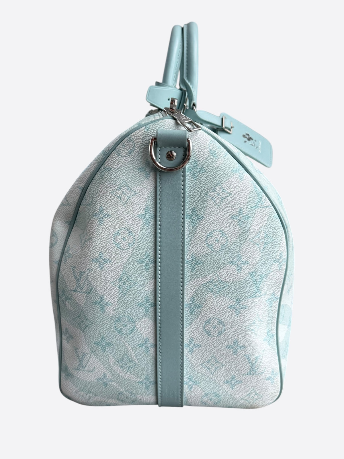 Louis Vuitton White & Blue Aquagarden Monogram Keepall 50