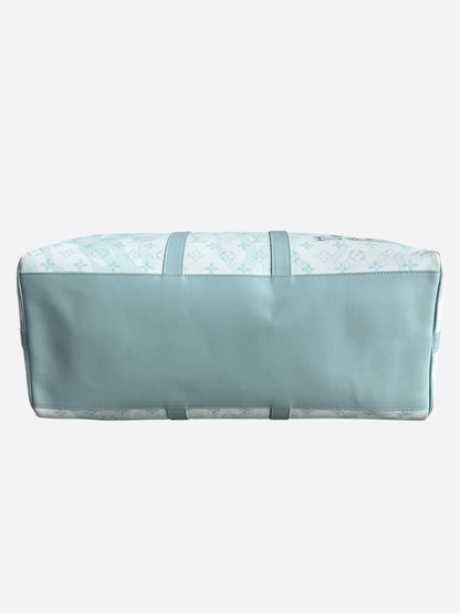 Louis Vuitton White & Blue Aquagarden Monogram Keepall 50