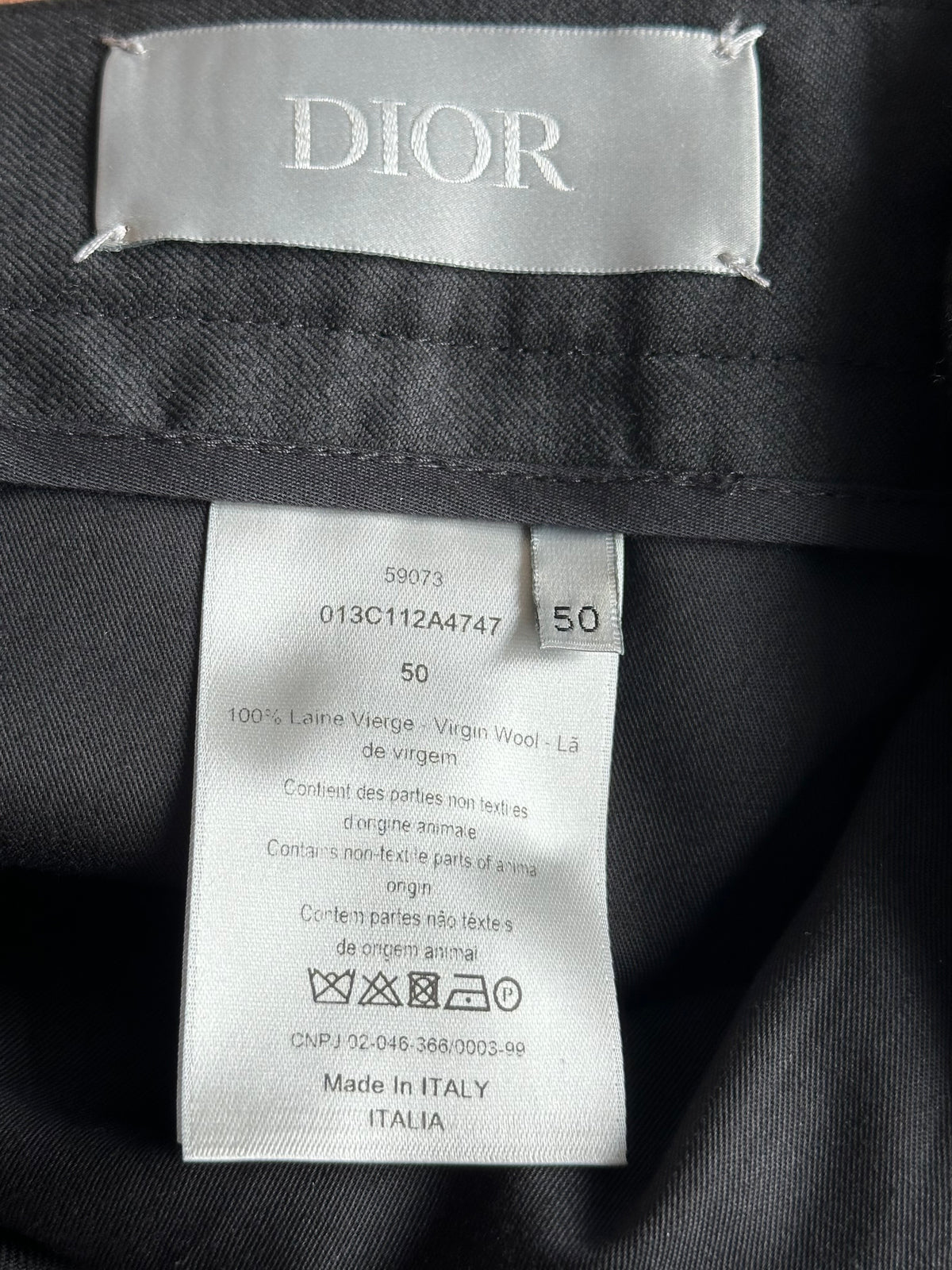 Dior Grey Pleated Wool Jogger Pants