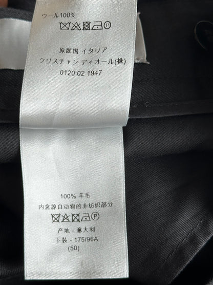 Dior Grey Pleated Wool Jogger Pants