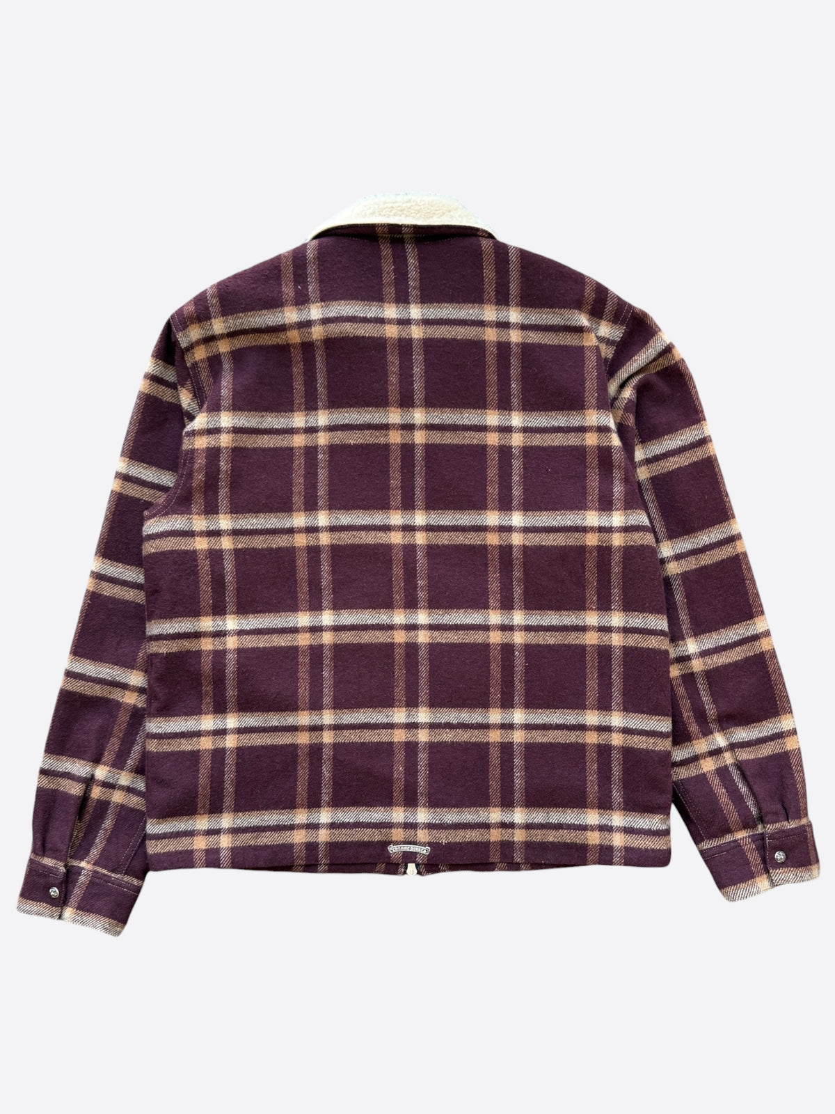 Chrome Hearts Red & Beige Plaid Sherpa Jacket