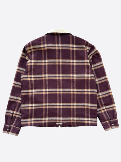 Chrome Hearts Red & Beige Plaid Sherpa Jacket