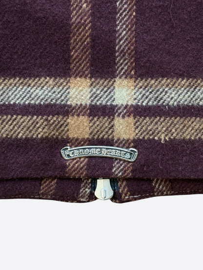 Chrome Hearts Red & Beige Plaid Sherpa Jacket