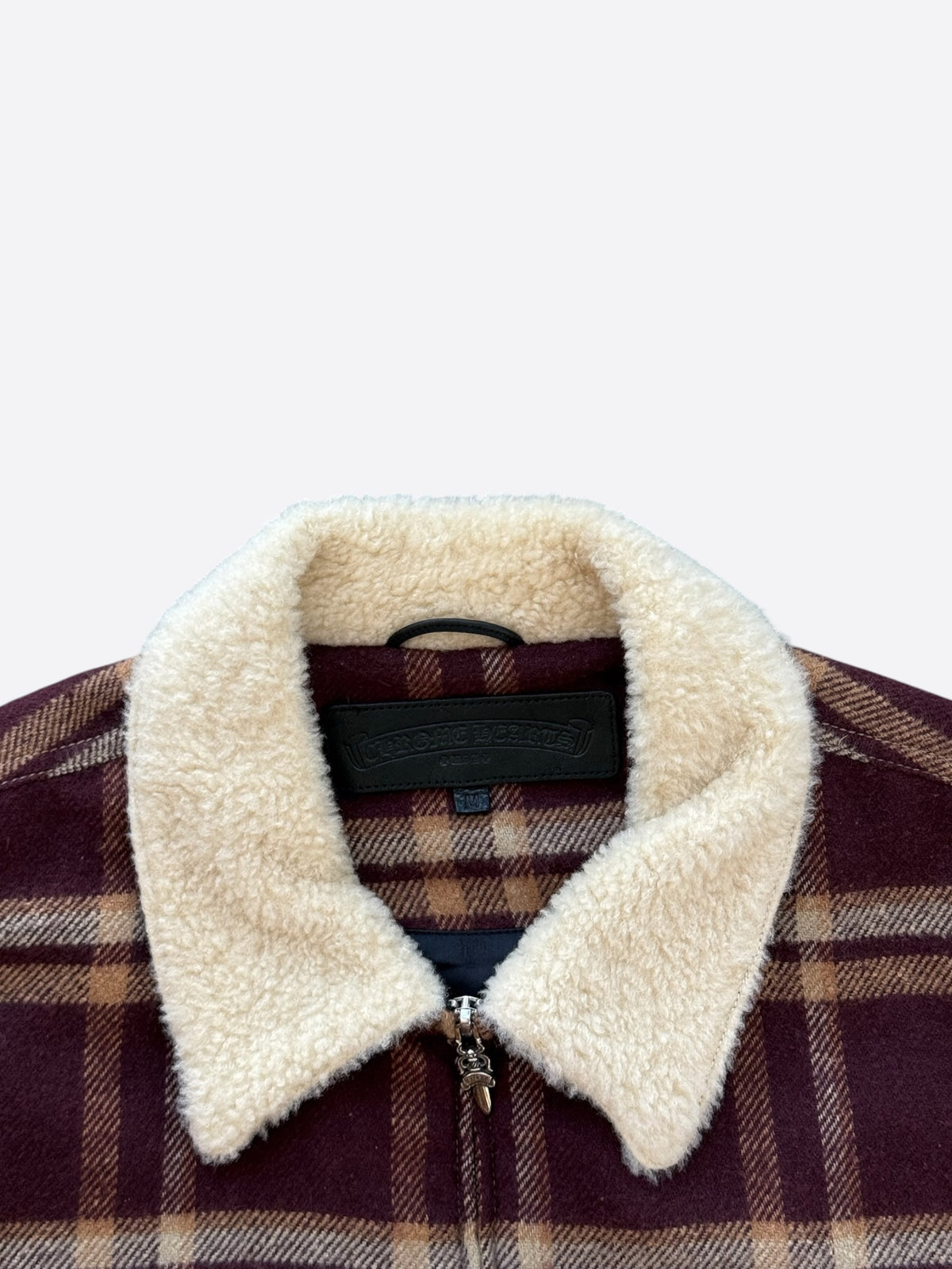 Chrome Hearts Red & Beige Plaid Sherpa Jacket