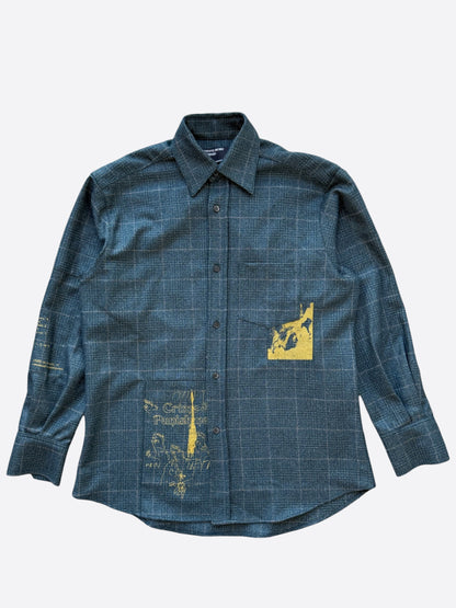 Enfants Riches Deprimes Green & Yellow Plaid Wool Button Up Shirt