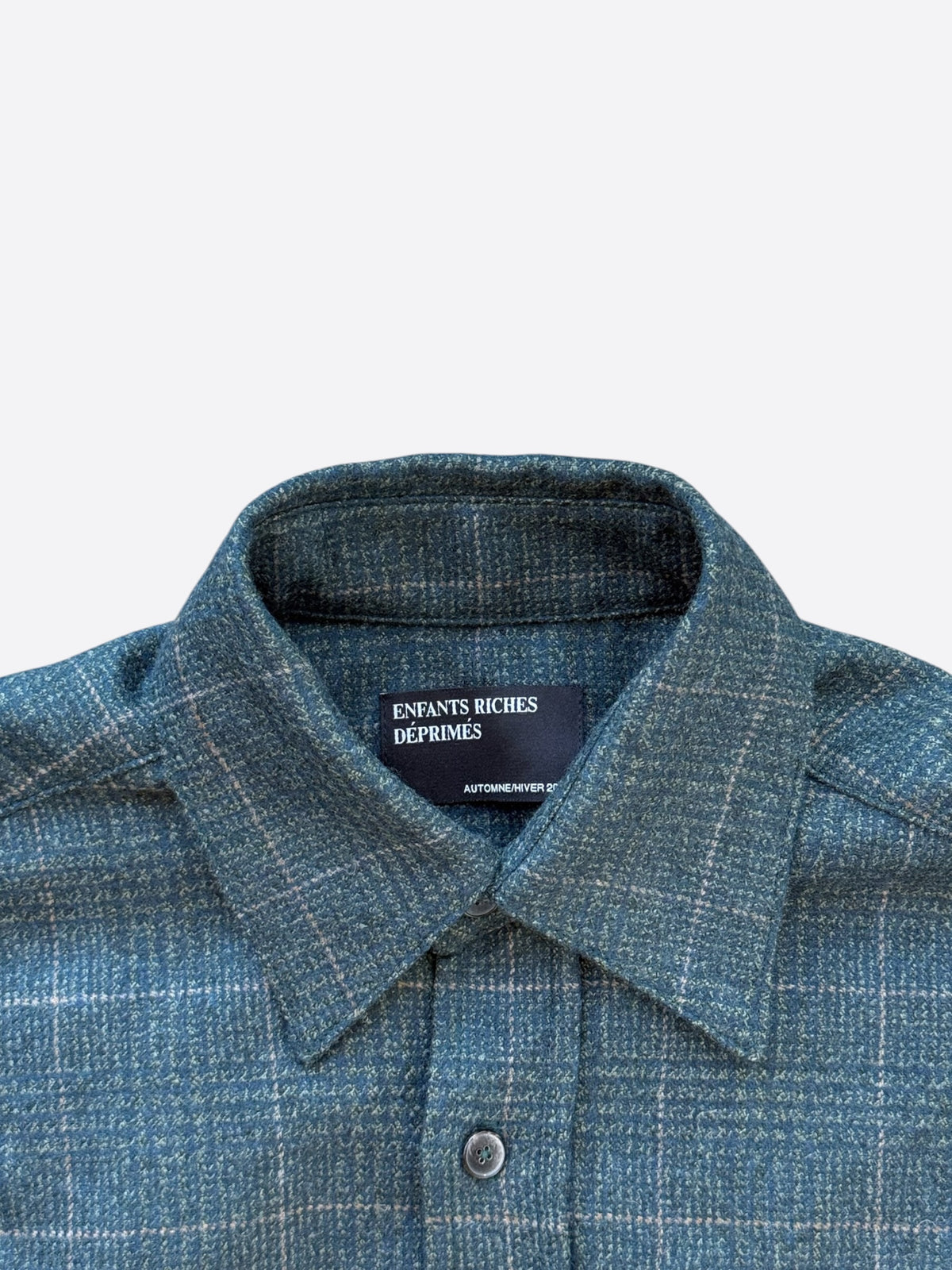 Enfants Riches Deprimes Green & Yellow Plaid Wool Button Up Shirt