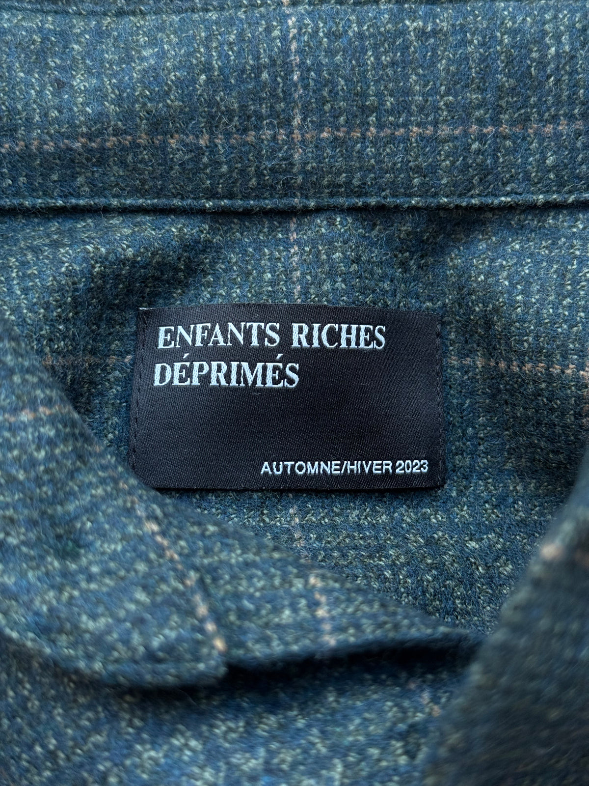Enfants Riches Deprimes Green & Yellow Plaid Wool Button Up Shirt