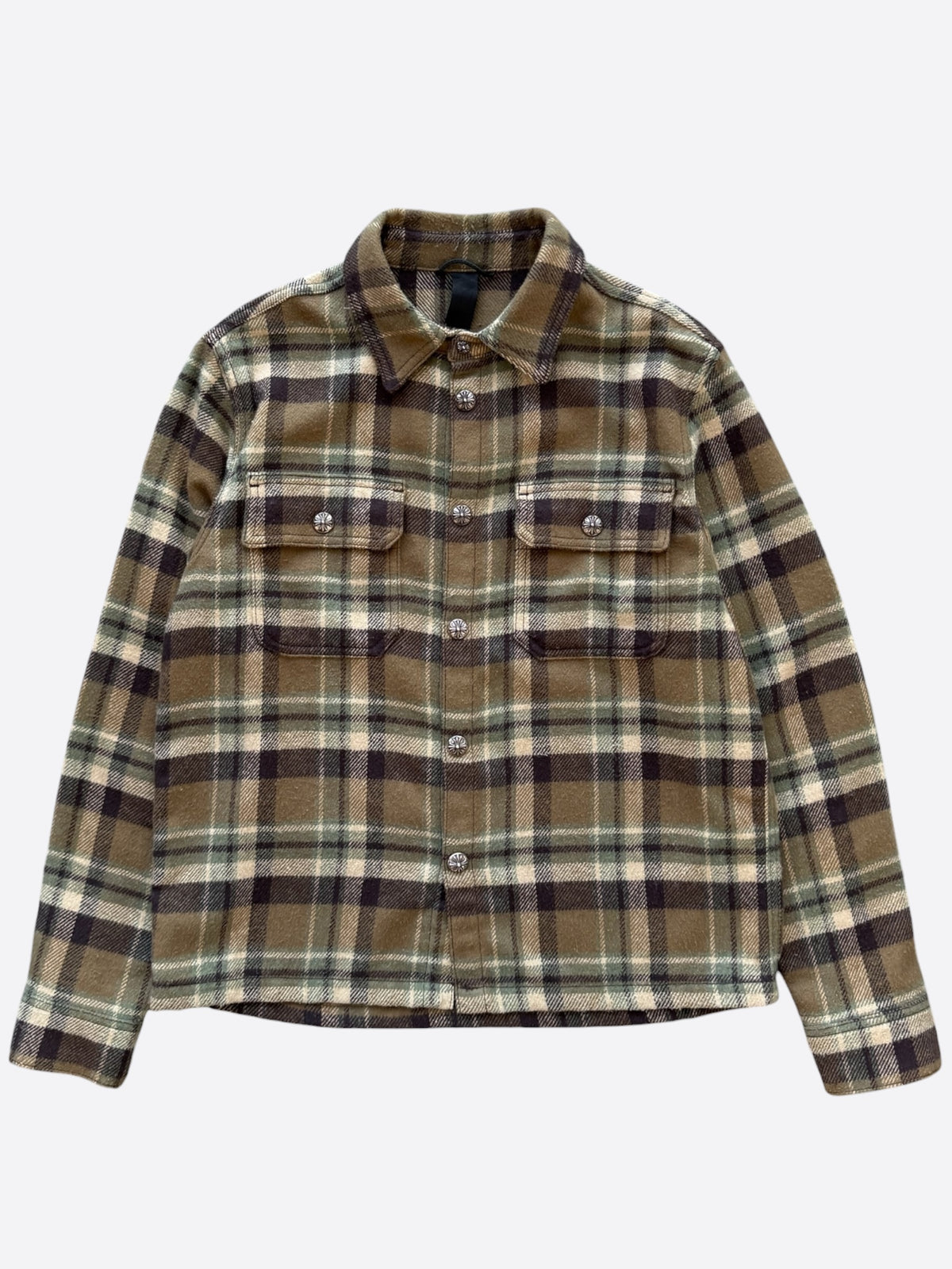 Chrome Hearts Brown Plaid Flannel Jacket