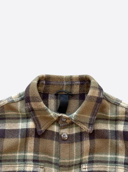 Chrome Hearts Brown Plaid Flannel Jacket