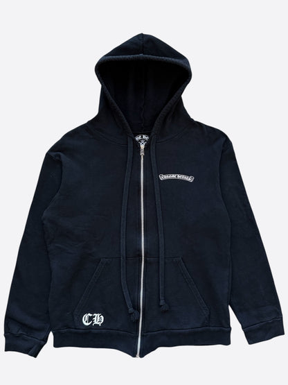 Chrome Hearts Black & White Dotted Cross Zip Up Hoodie