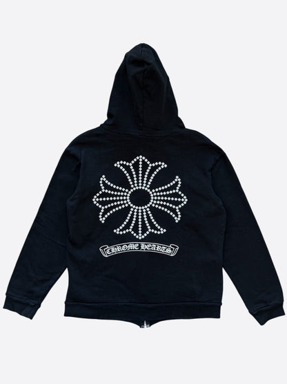Chrome Hearts Black & White Dotted Cross Zip Up Hoodie