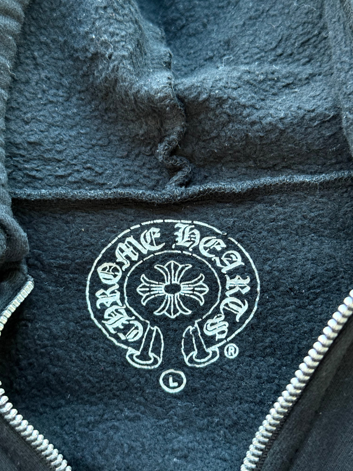 Chrome Hearts Black & White Dotted Cross Zip Up Hoodie