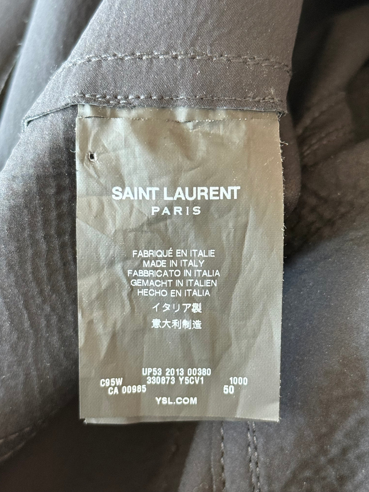 Saint Laurent Black Lambskin Moto Biker Pants