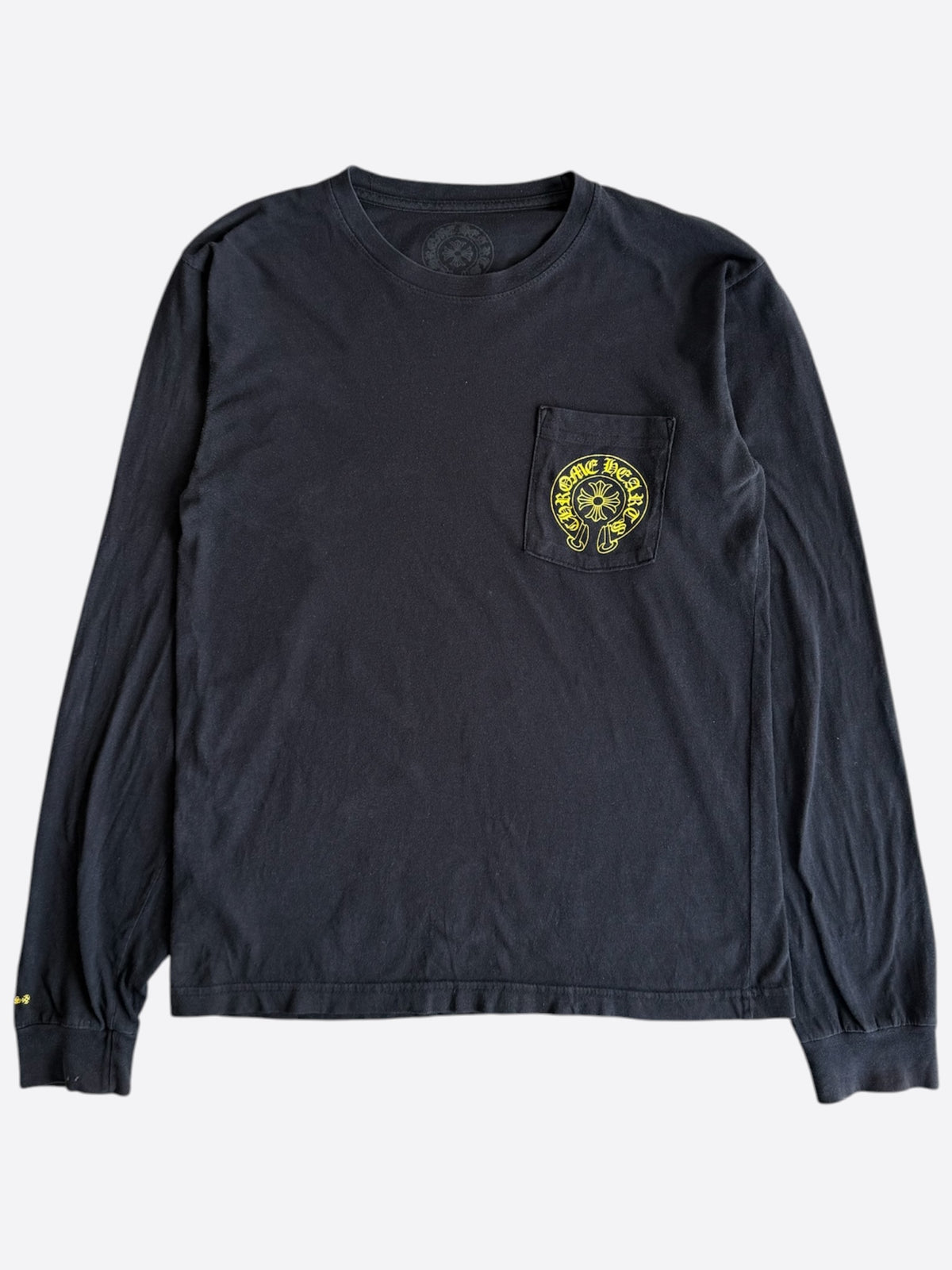 Chrome Hearts Black & Yellow Staff Horseshoe Logo Longsleeve T-Shirt