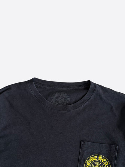 Chrome Hearts Black & Yellow Staff Horseshoe Logo Longsleeve T-Shirt
