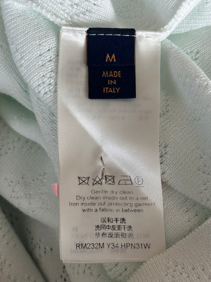 Louis Vuitton White Perforated Monogram Knit Polo T-Shirt