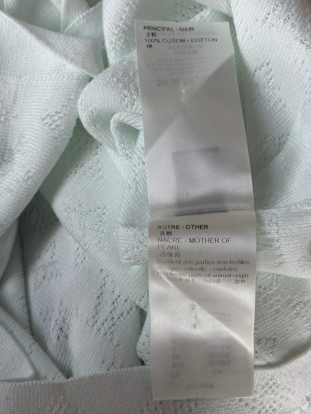 Louis Vuitton White Perforated Monogram Knit Polo T-Shirt