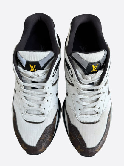 Louis Vuitton White & Brown Monogram LV Trail Sneakers