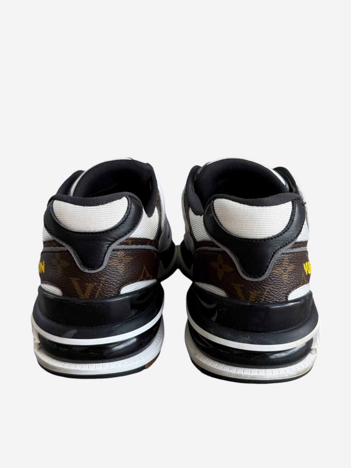 Louis Vuitton White & Brown Monogram LV Trail Sneakers