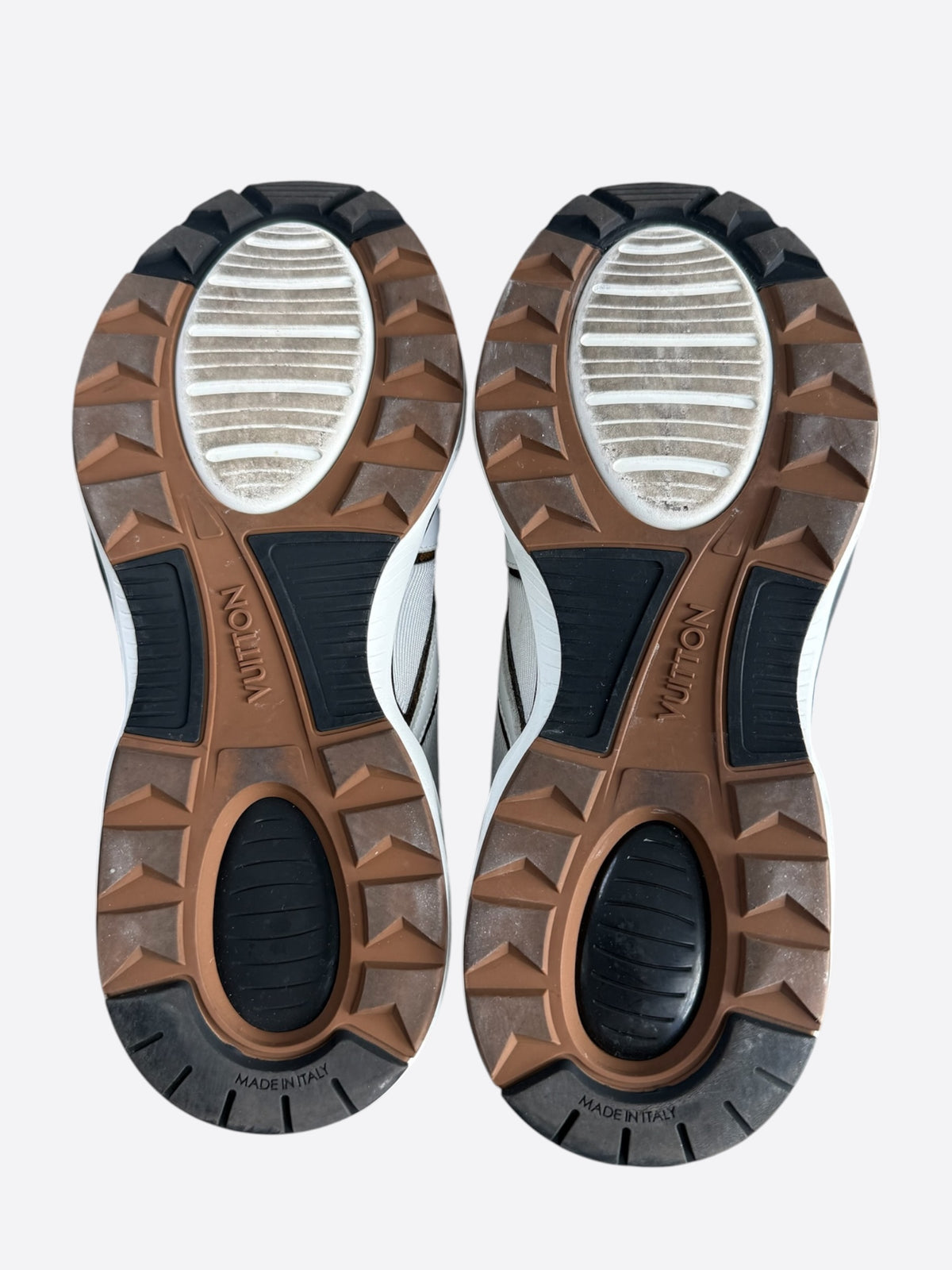Louis Vuitton White & Brown Monogram LV Trail Sneakers