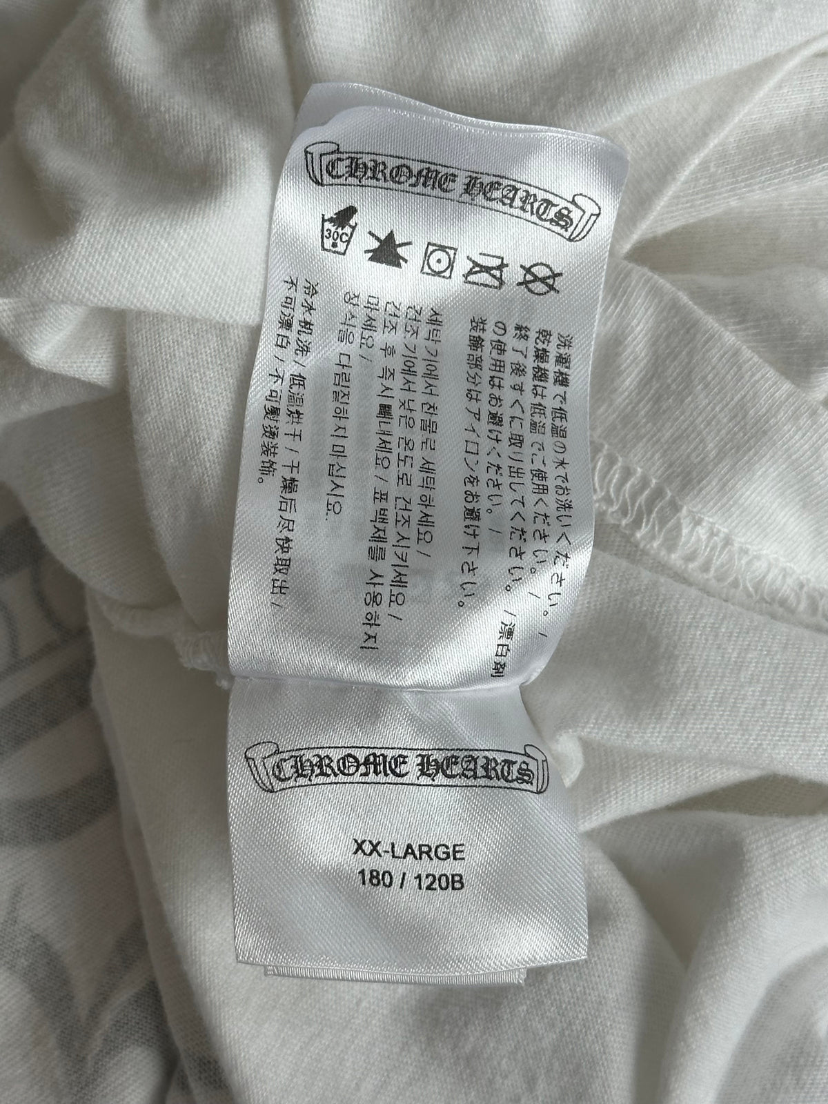 Chrome Hearts White & Black Honolulu Horseshoe Logo T-Shirt