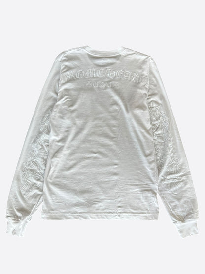 Chrome Hearts White Floral Logo Longsleeve T-Shirt