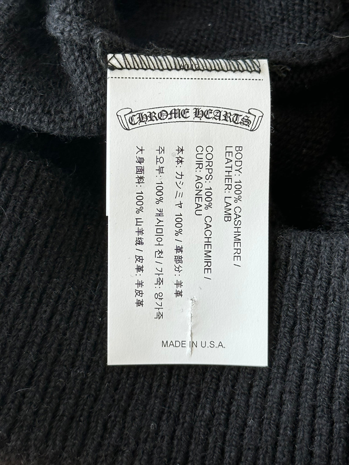 Chrome Hearts Black Cross Patch Cashmere Hoodie