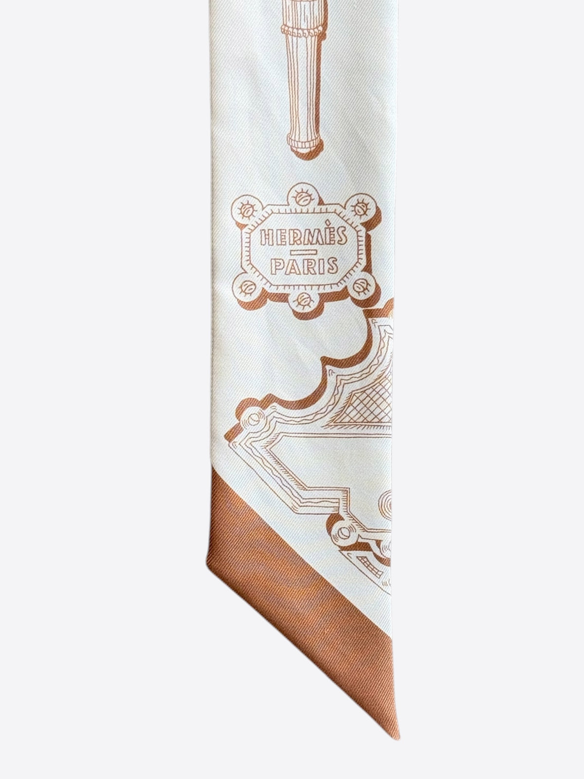 Hermes White & Brown Merveilleuses Lanternes Twilly