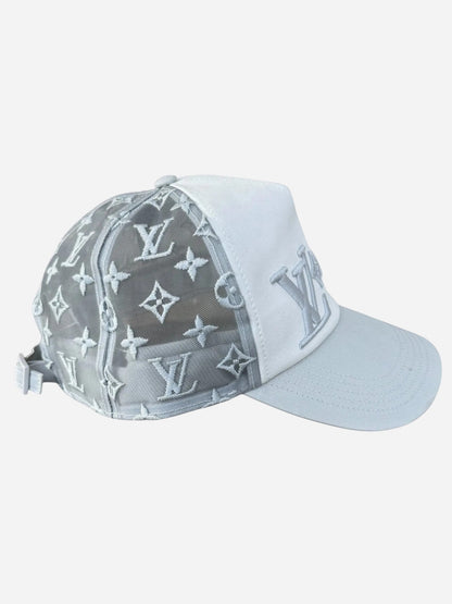 Louis Vuitton Grey & White Embroidered LVers Logo Hat