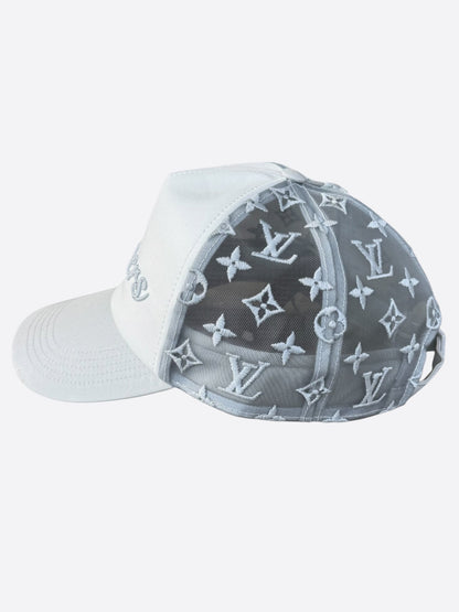 Louis Vuitton Grey & White Embroidered LVers Logo Hat