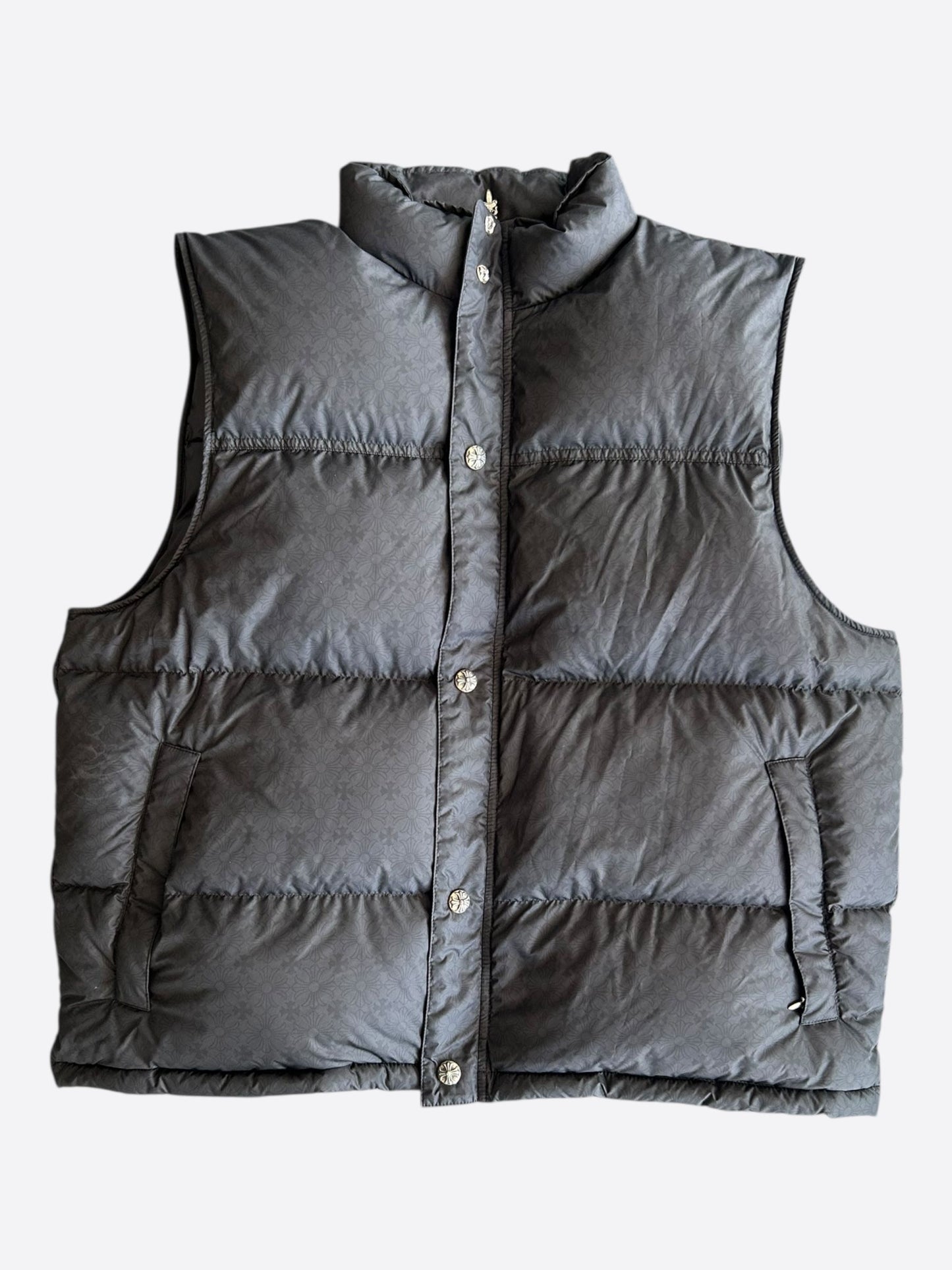 Chrome Hearts Black Cross Jacquard Puffer Vest
