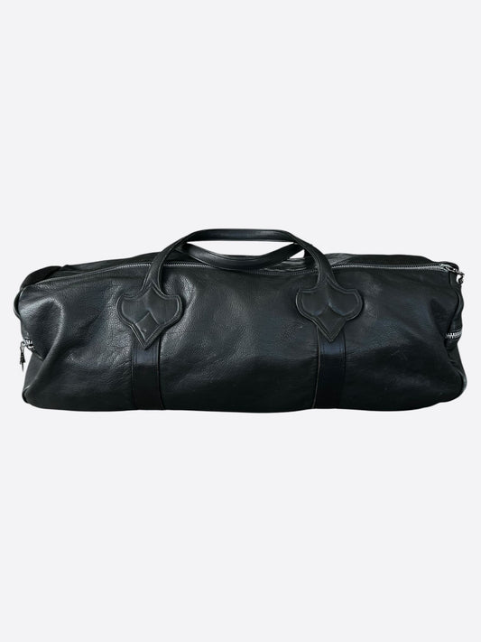 Chrome Hearts Black Leather Duffel Bag