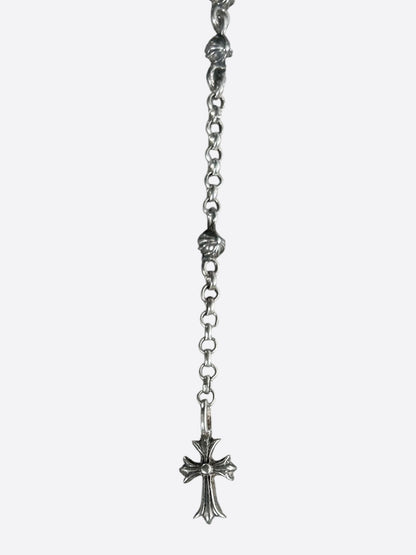Chrome Hearts Rosary Bead Chain Silver Necklace