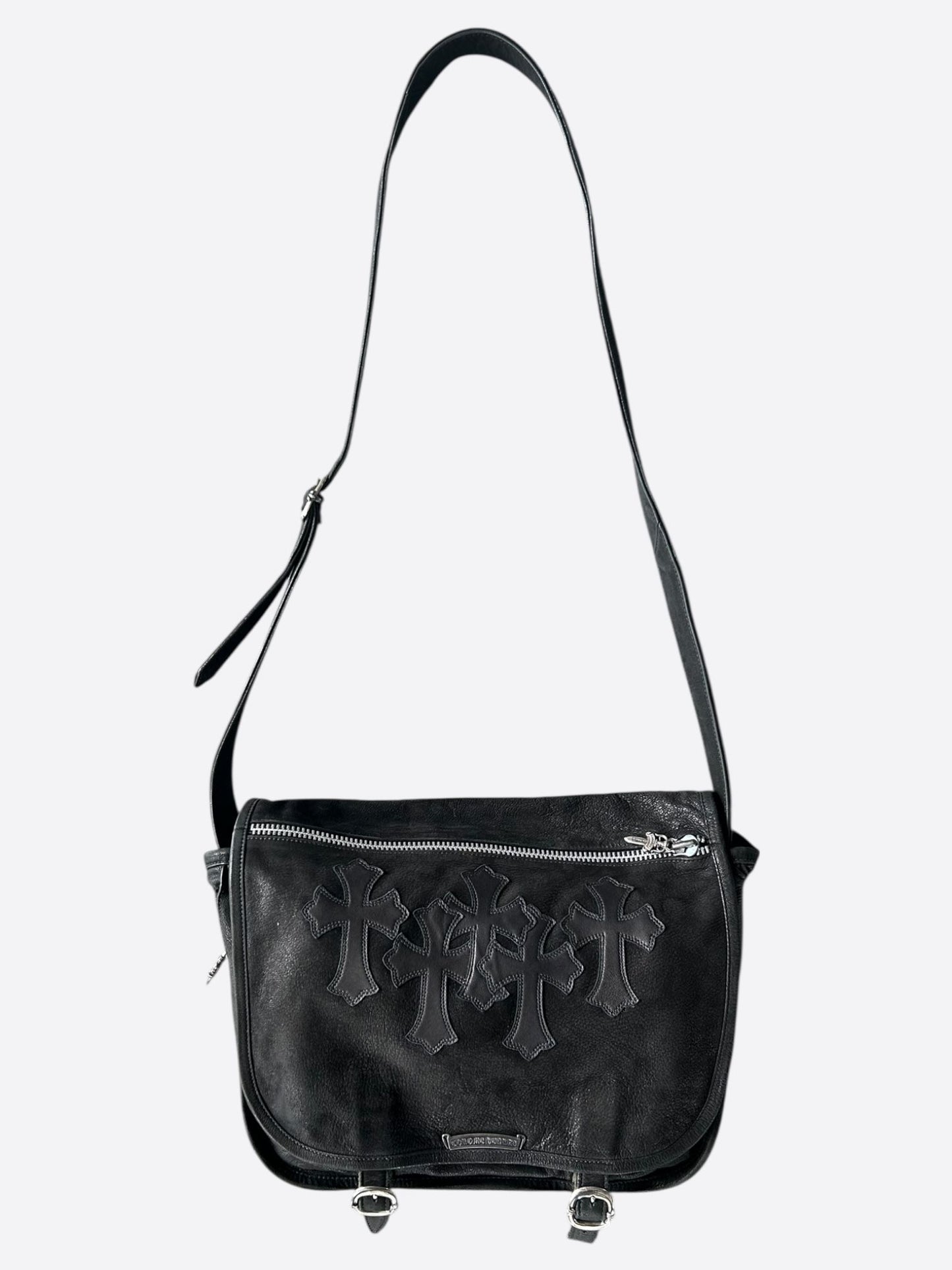 Chrome Hearts Black Cross Patch Gunslinger Messenger Bag