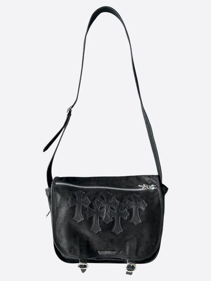 Chrome Hearts Black Cross Patch Gunslinger Messenger Bag