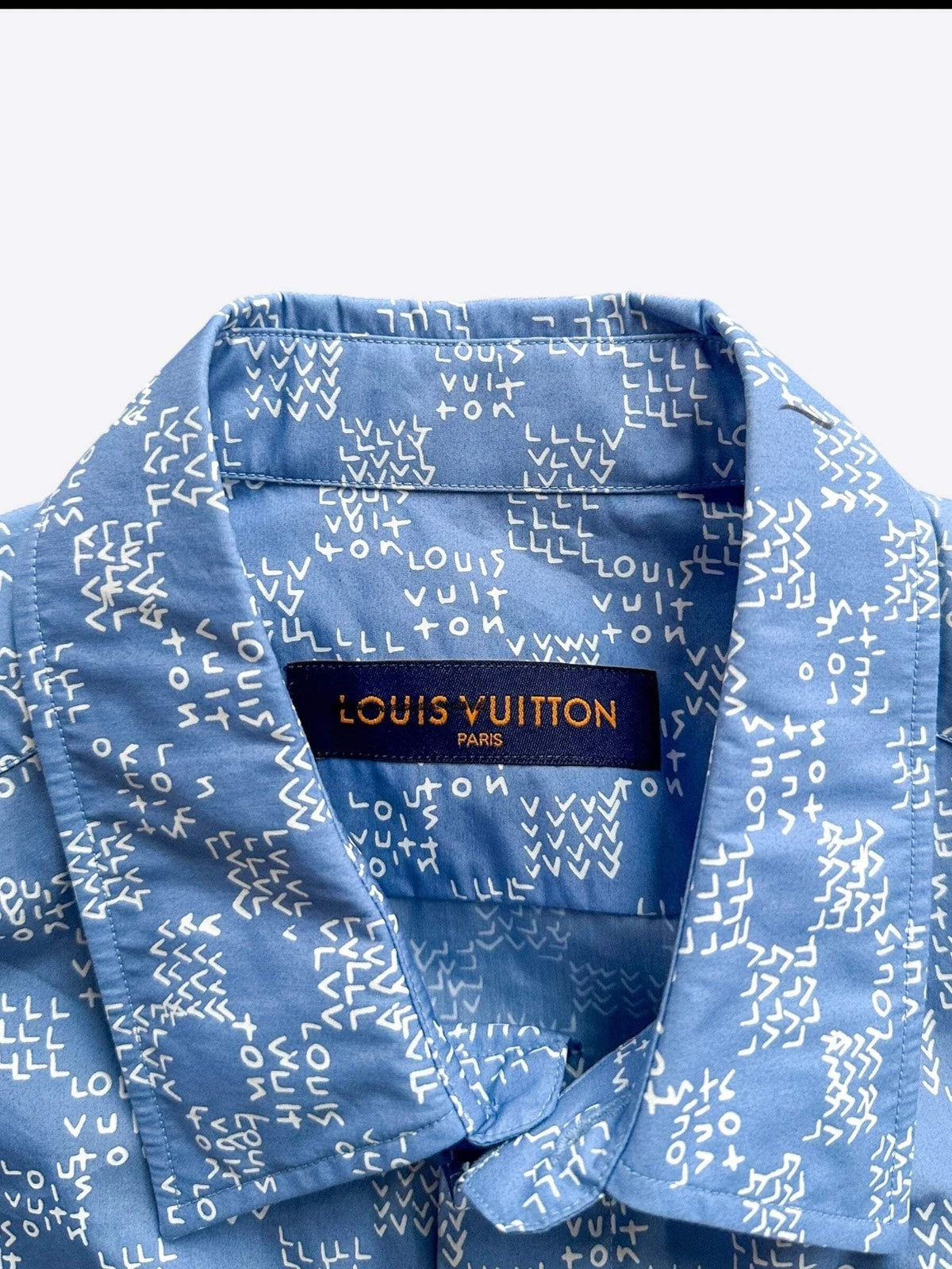 Louis Vuitton Blue LV Spread Damier Button Up Shirt