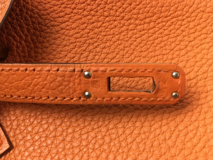 Hermès Orange Togo Leather Birkin 25