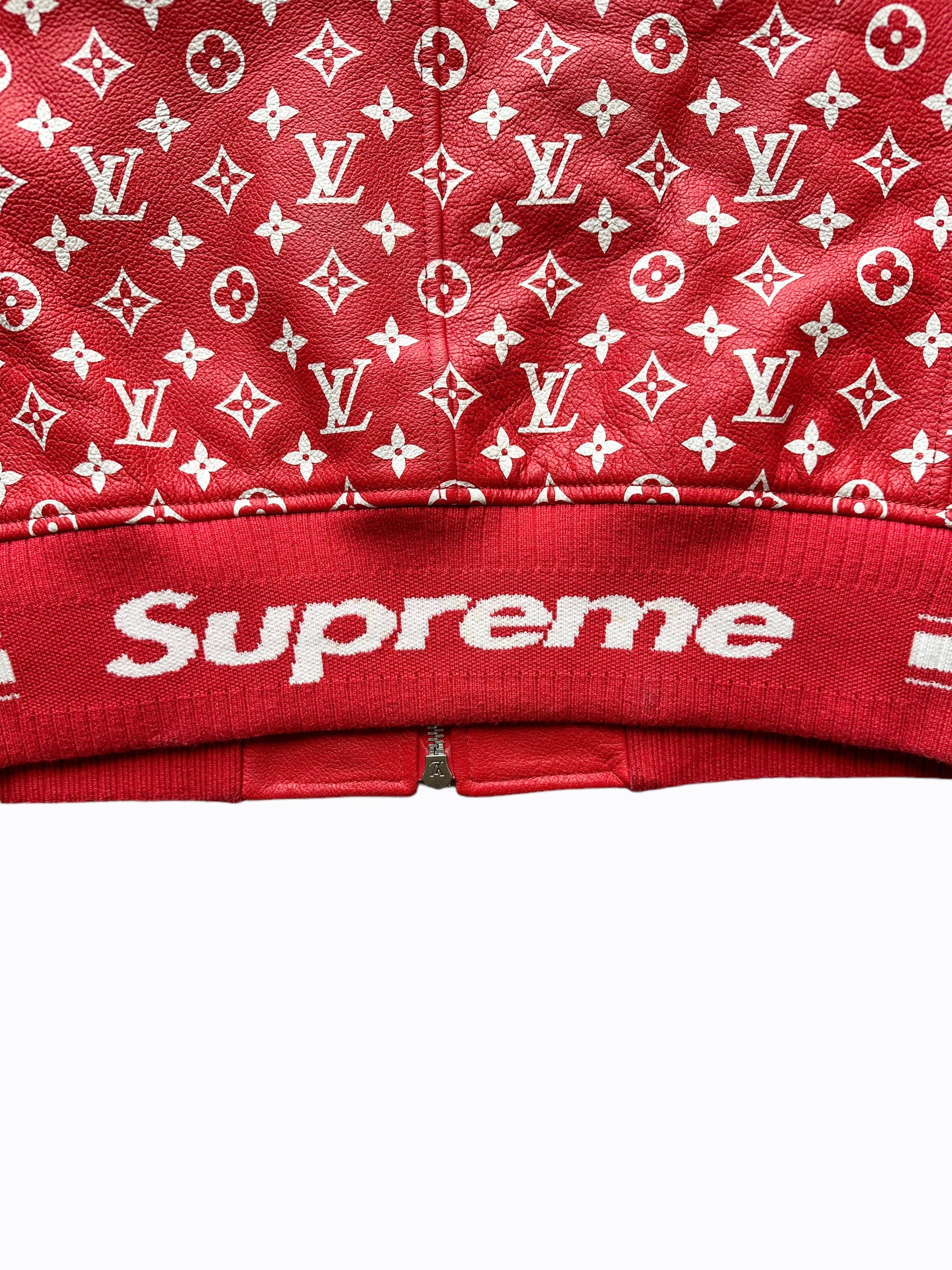 Supreme Louis Vuitton Red Monogram With Snoopy Varsity Jacket Coat Outwear  - Shop trending fashion in USA and EU