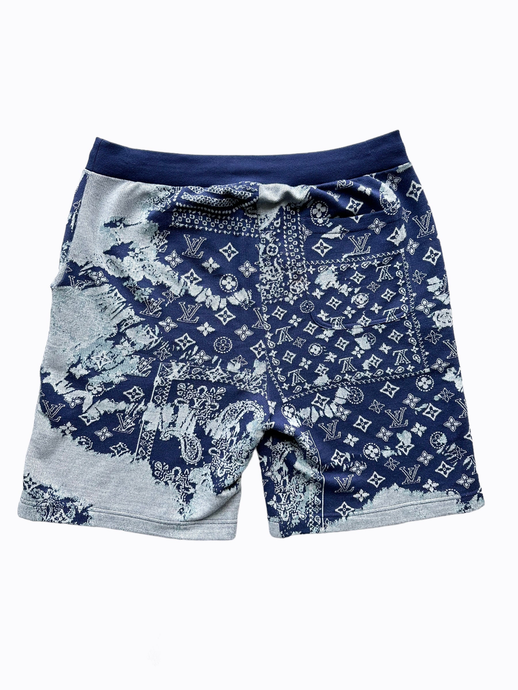 Louis Vuitton Blue Monogram Bandana Shorts