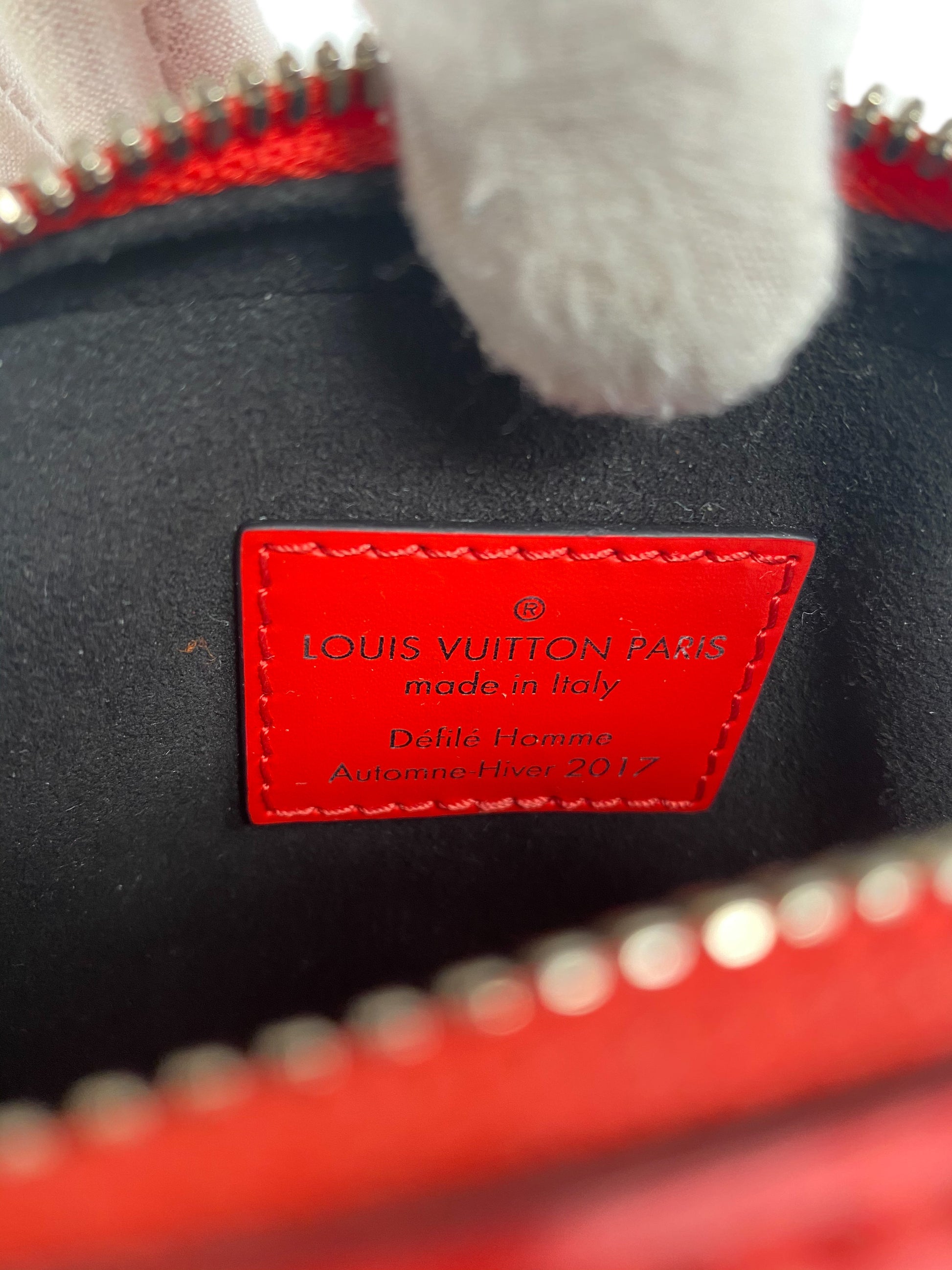 Louis Vuitton Red Epi Leather X Supreme Luggage Tag Louis Vuitton