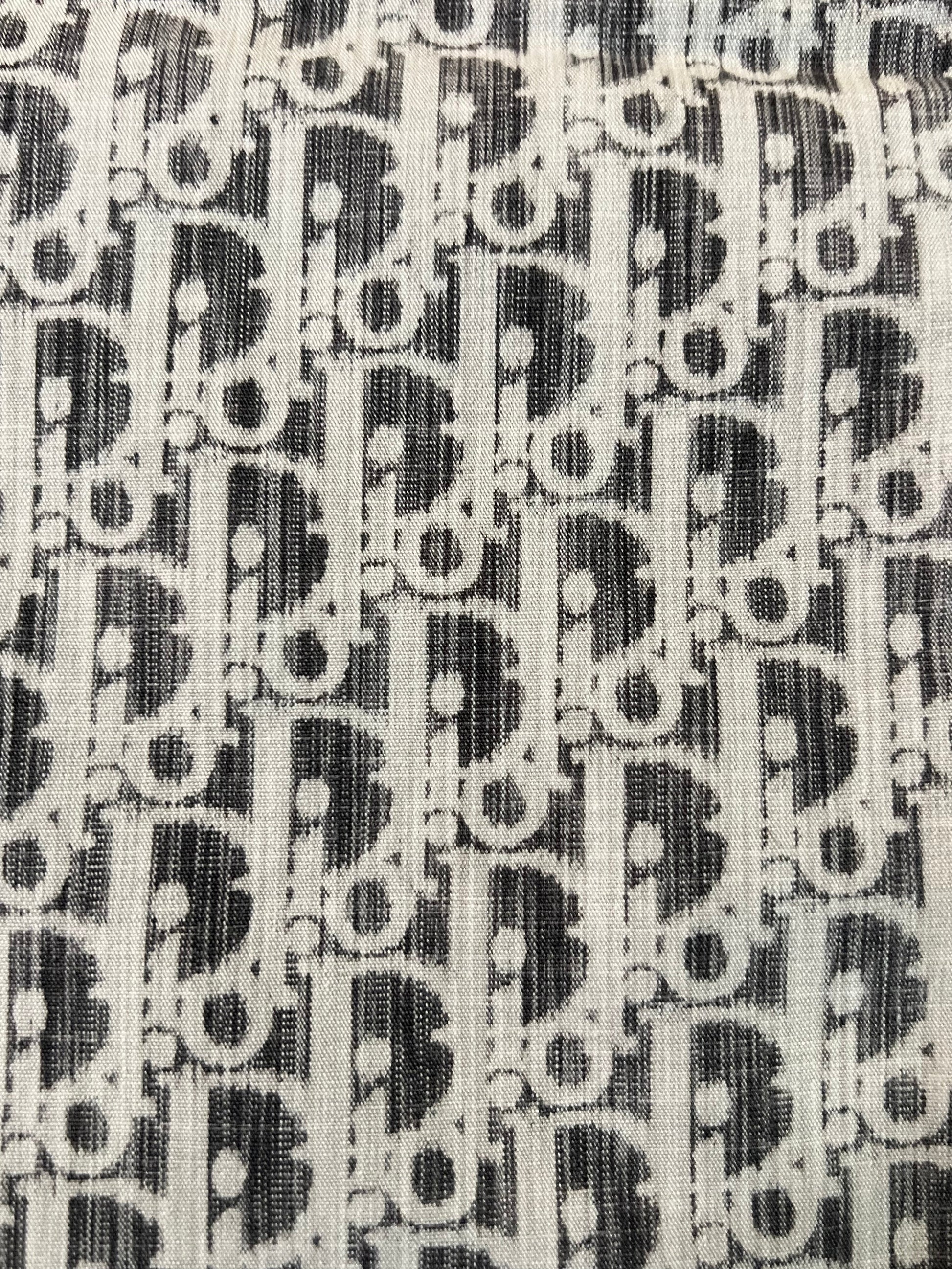 Dior Monogram Mesh Lace Fabric WDWB916 White Black for Undershirts