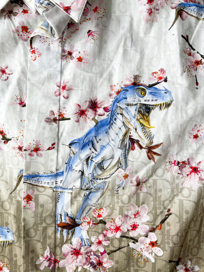 Dior Sorayama Oblique Dinosaur Button Up Shirt