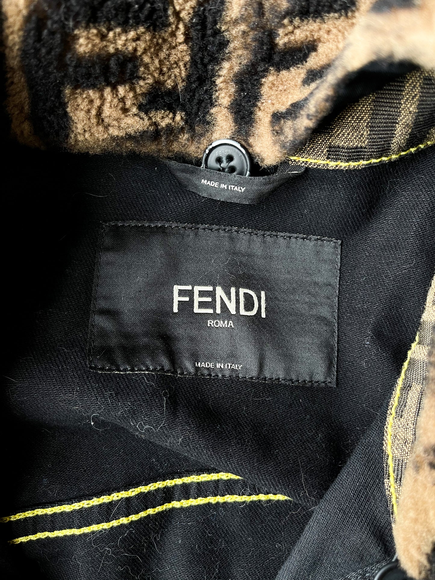 Fendi Fur Trim Denim Jacket