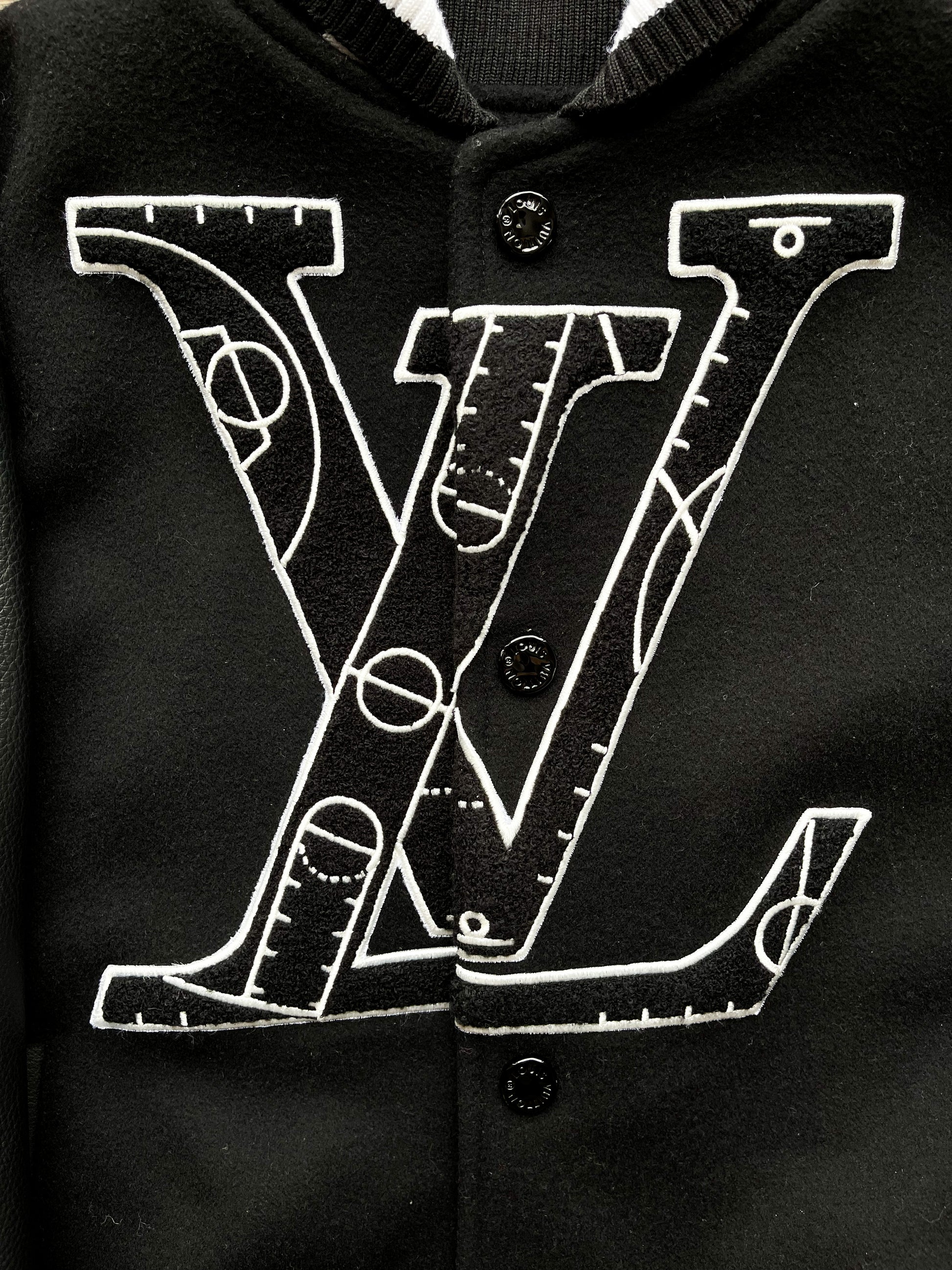 LOUIS VUITTON X NBA Graphic Print Varsity Jacket Sz 50 AW 22