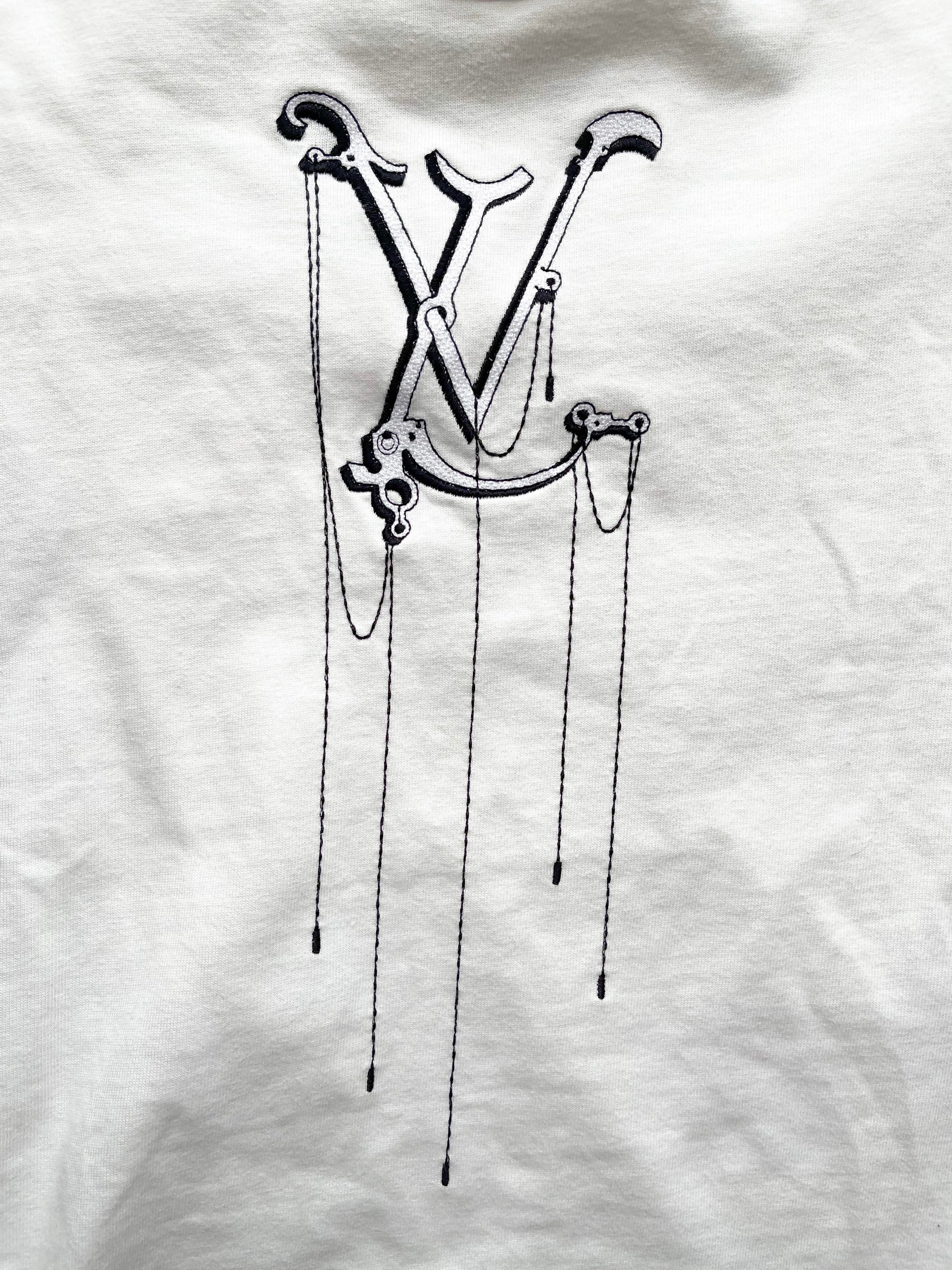 LOUIS VUITTON LV Pendant Embroidered Street Style Cotton For Men White -  KICKS CREW