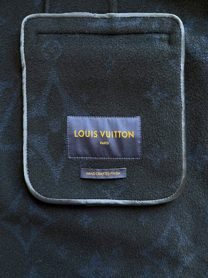 Louis Vuitton Cashmere Navy Monogram Peacoat