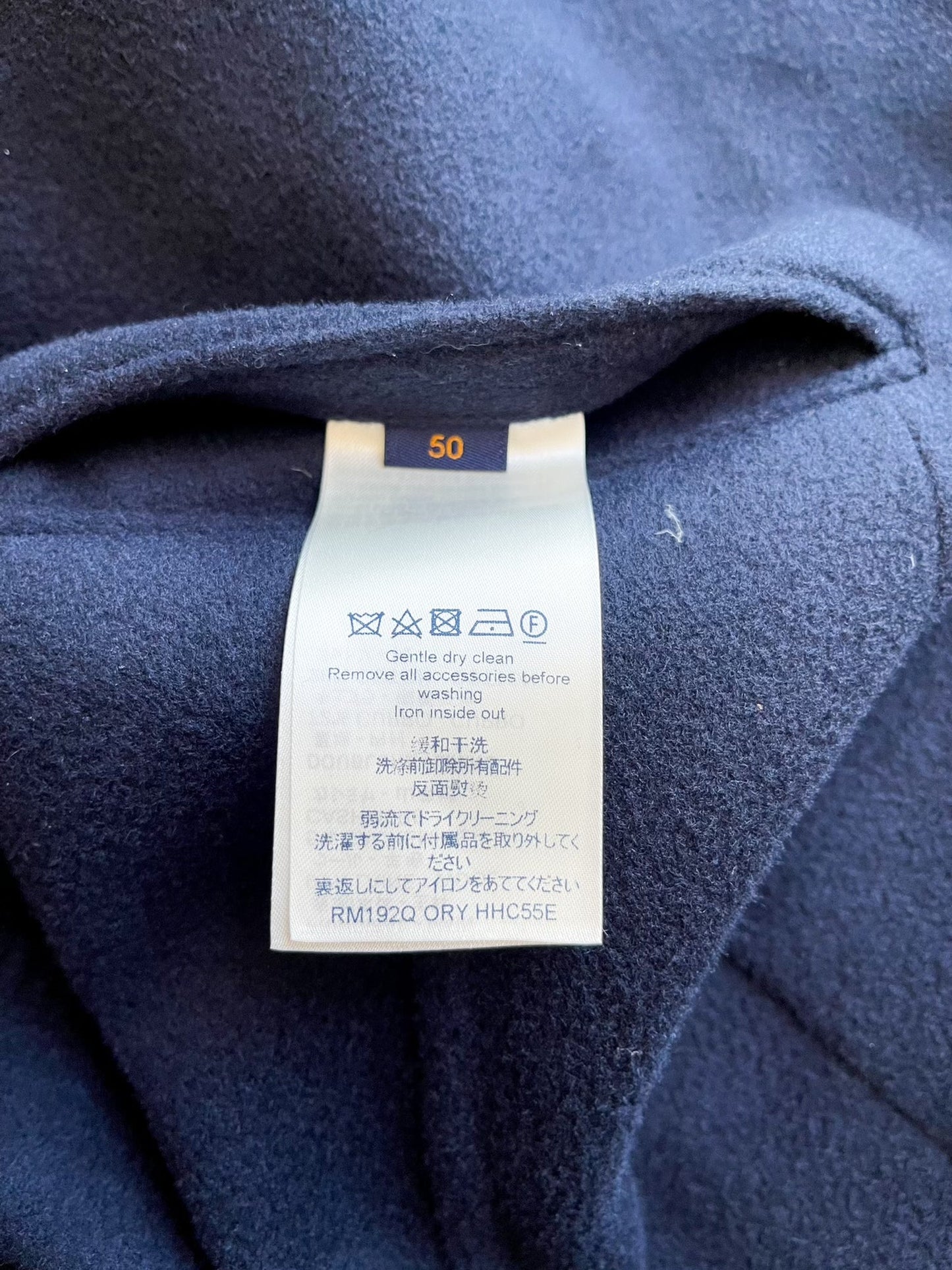 Louis Vuitton Cashmere Navy Monogram Peacoat