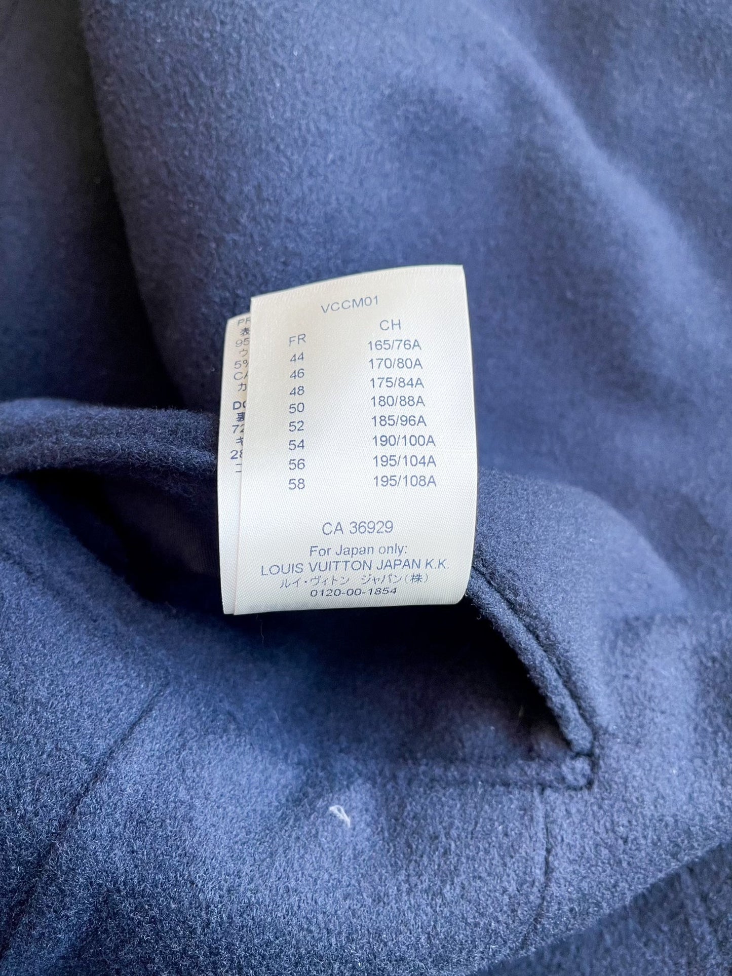 Louis Vuitton Cashmere Navy Monogram Peacoat